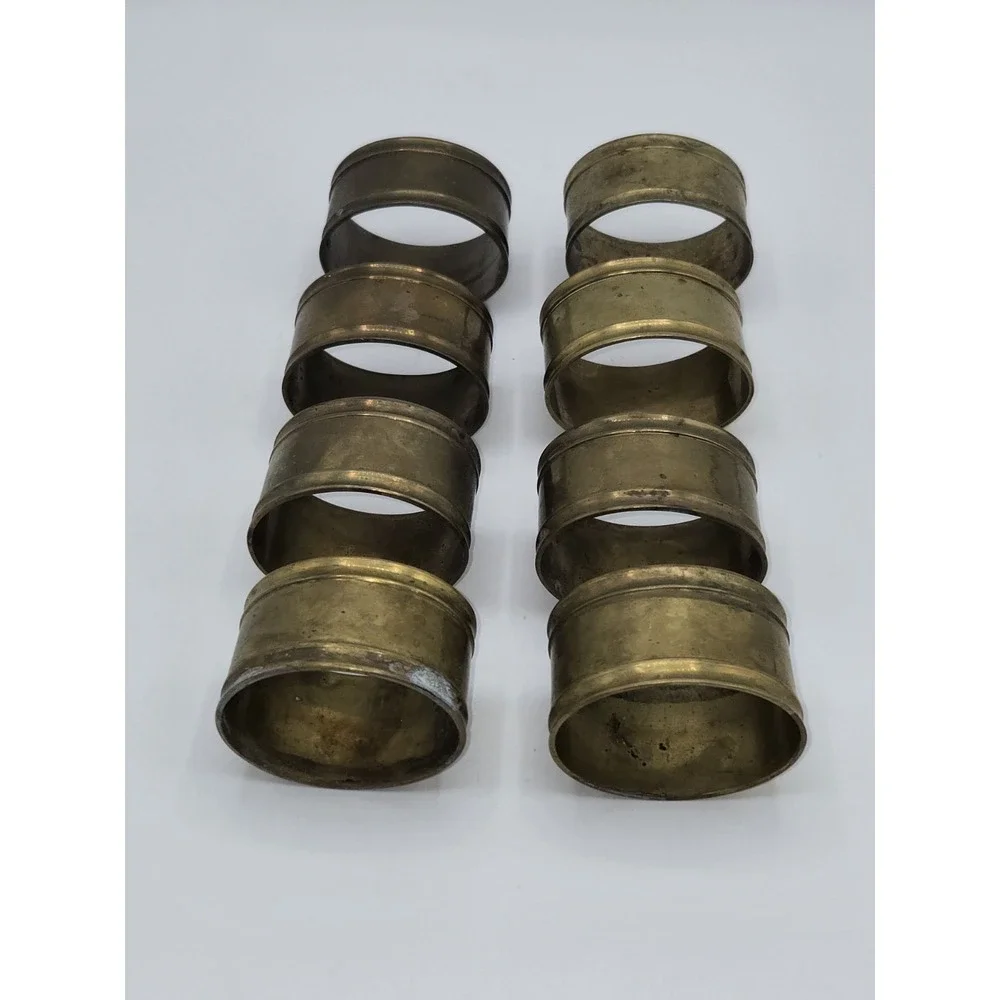Vintage Brass Napkin Rings Set of 8 Minimalist‎ Mid Century Table Decor